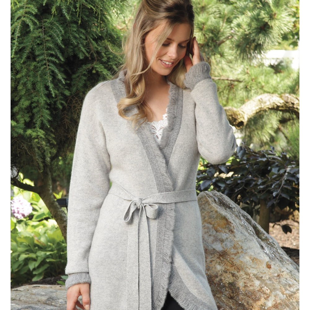 Schweitzer Linen 100% Cashmere Longline Cardigan